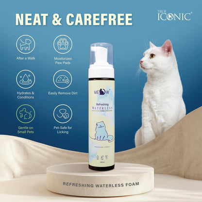 True Iconic Refreshing Waterless Foam for Cats Quick Clean No Rinse 250ml