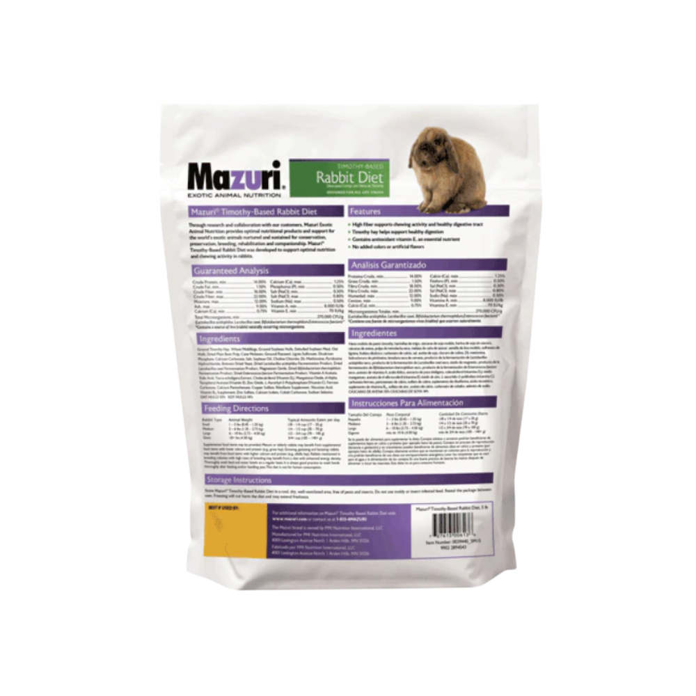 Mazuri Timothy Hay Based Rabbit Pellets for All Life Stages 1kg Asian Pack