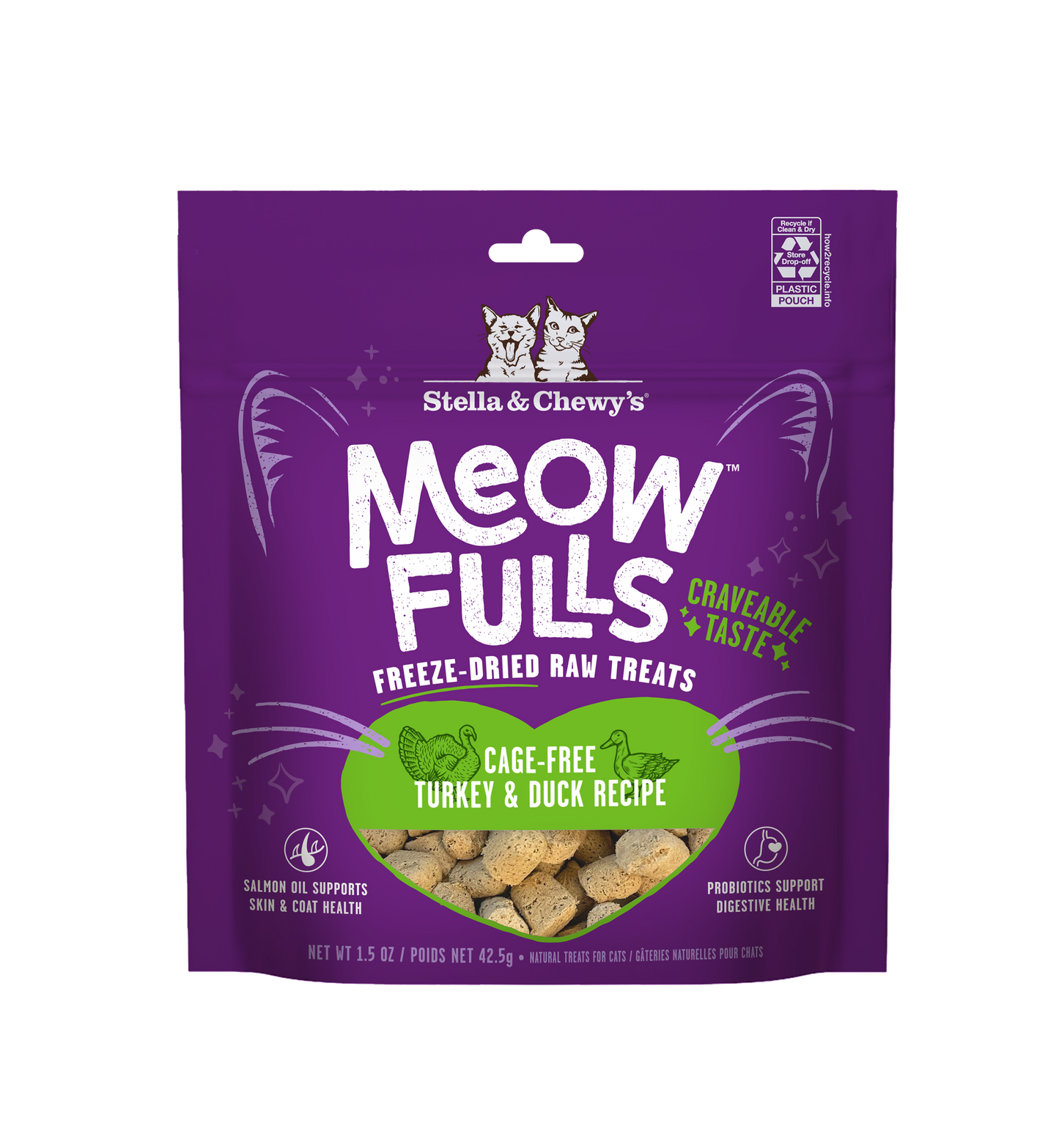 Stella and Chewy’s Meowfulls Freeze Dried Cat Treats Turkey and Duck Recipe 1.5oz
