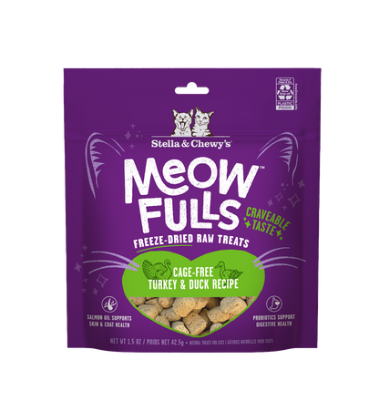 Stella and Chewy’s Meowfulls Freeze Dried Cat Treats Turkey and Duck Recipe 1.5oz