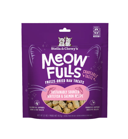 Stella and Chewy’s Meowfulls Freeze Dried Cat Treats Whitefish and Salmon 1.5oz