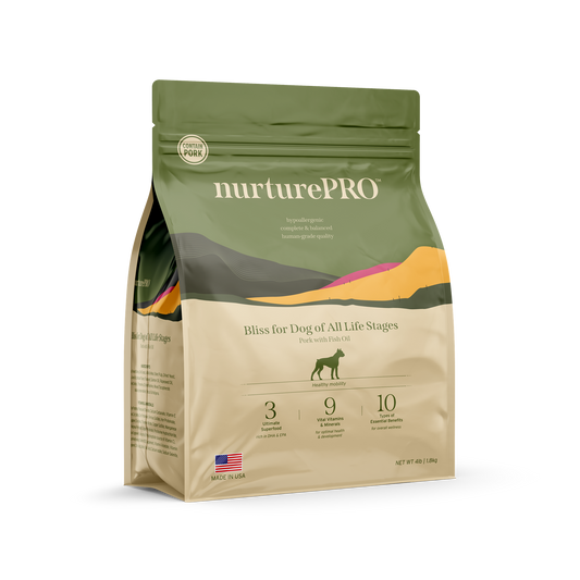 NurturePRO Bliss Pork with Fish Oil – Dry Dog Food for All Life Stages (1.8kg / 5.7kg / 11.8kg)