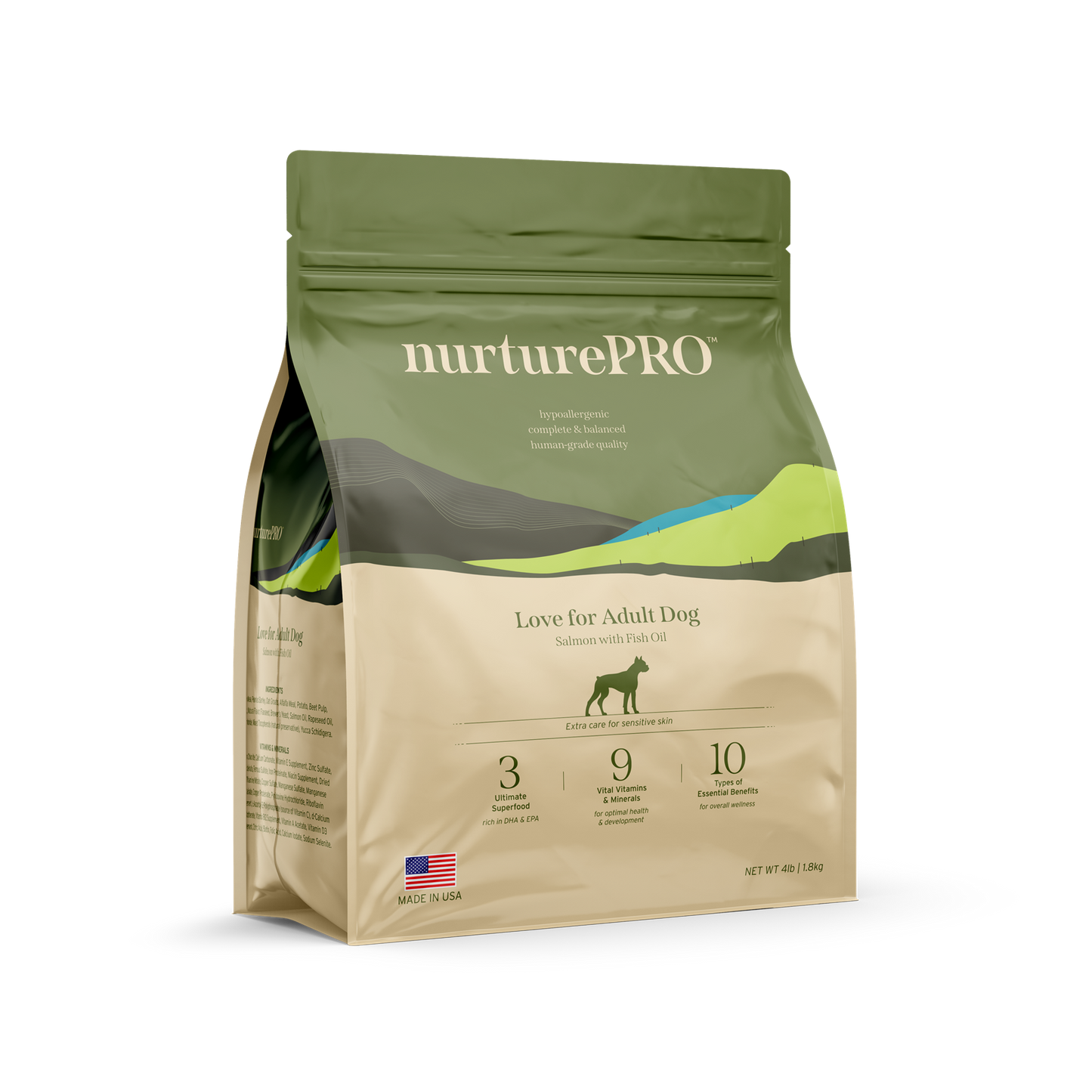NurturePRO Love Salmon with Fish Oil – Dry Dog Food for Adult Dogs (1.8kg / 5.7kg / 11.8kg)