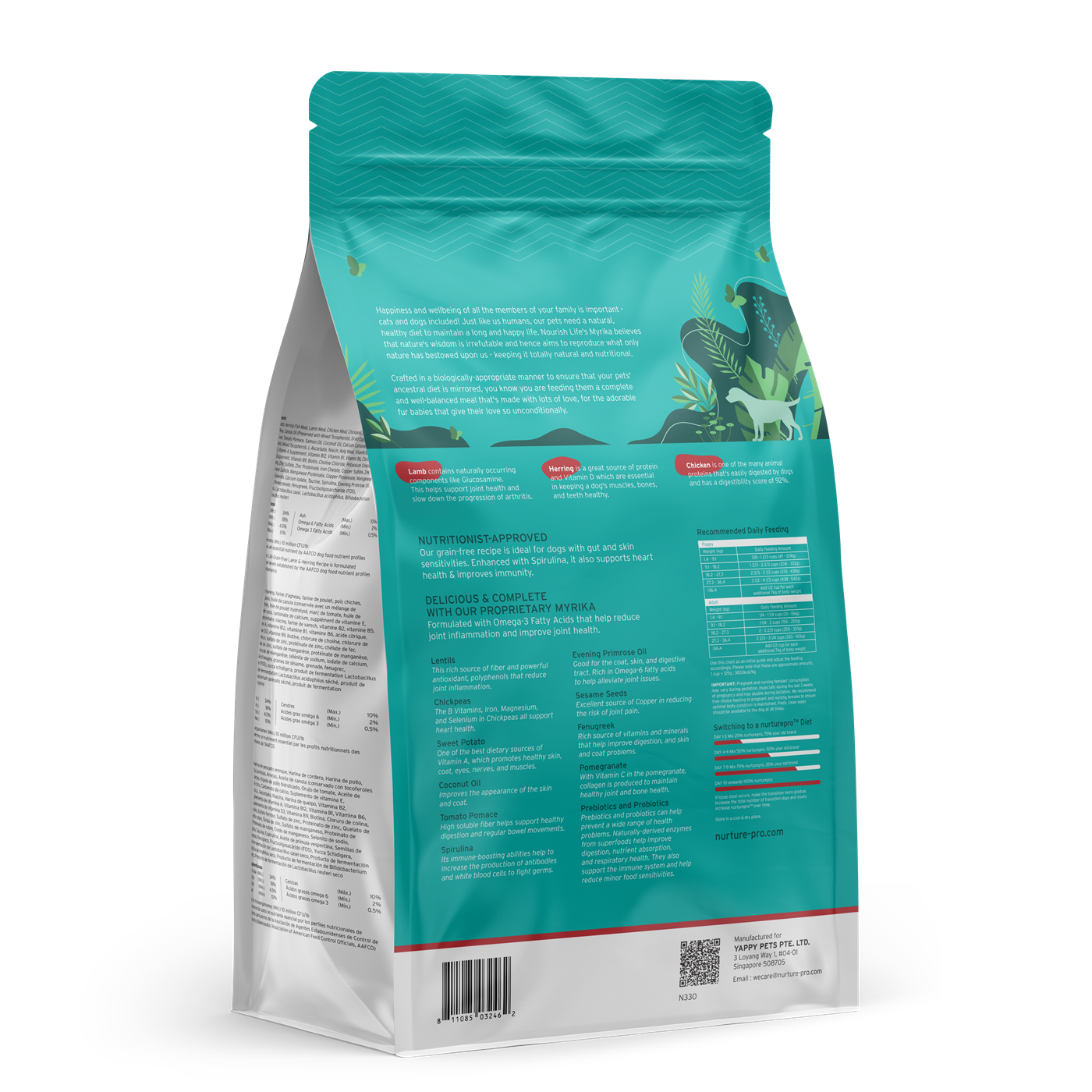 Nurture Pro Nourish Life Grain-Free Dry Dog Food – Lamb & Herring (Adult Dogs)  (0.6LB/3LB/11LB/20LB)