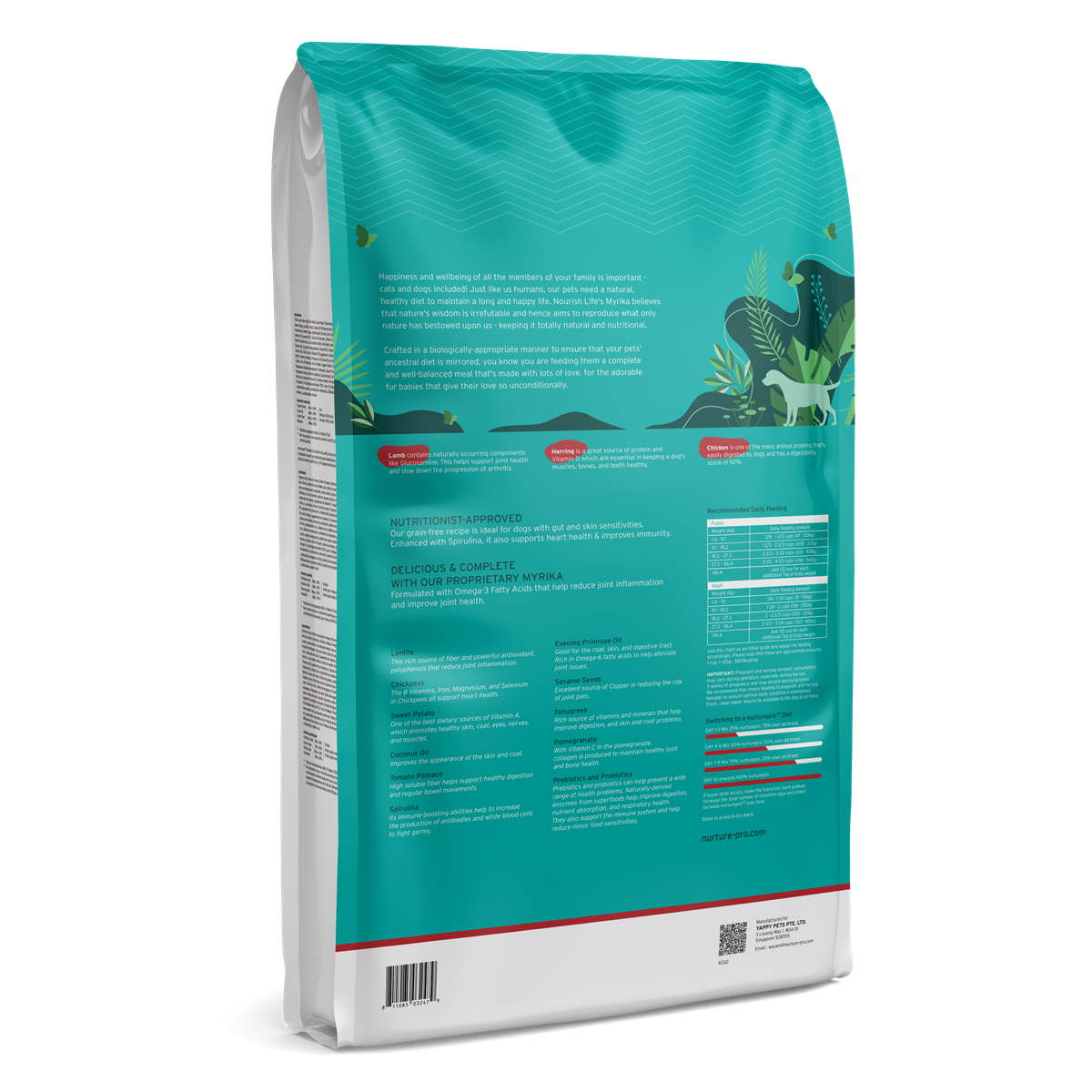 Nurture Pro Nourish Life Grain-Free Dry Dog Food – Lamb & Herring (Adult Dogs)  (0.6LB/3LB/11LB/20LB)