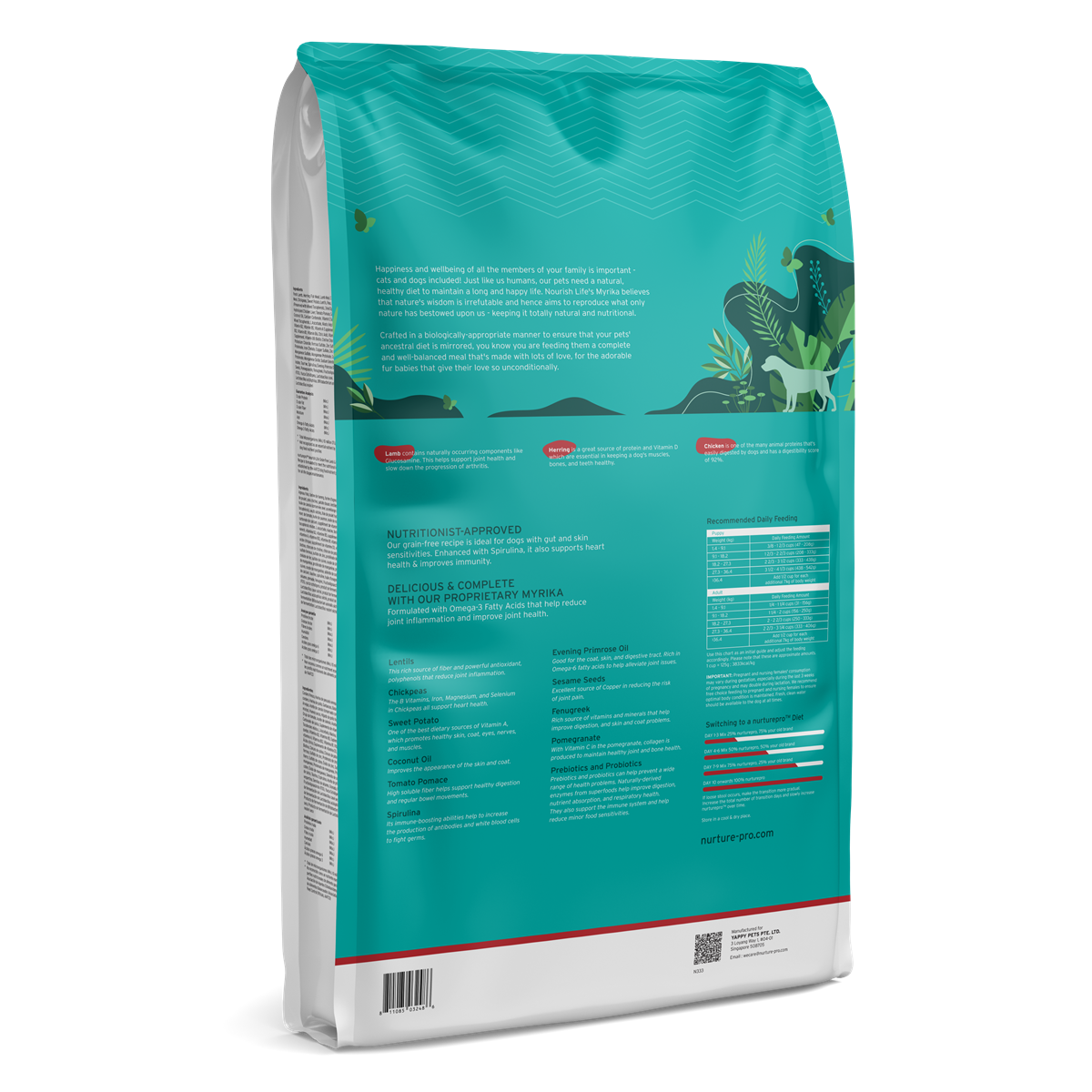 Nurture Pro Nourish Life Grain-Free Dry Dog Food – Lamb & Herring (Adult Dogs)  (0.6LB/3LB/11LB/20LB)