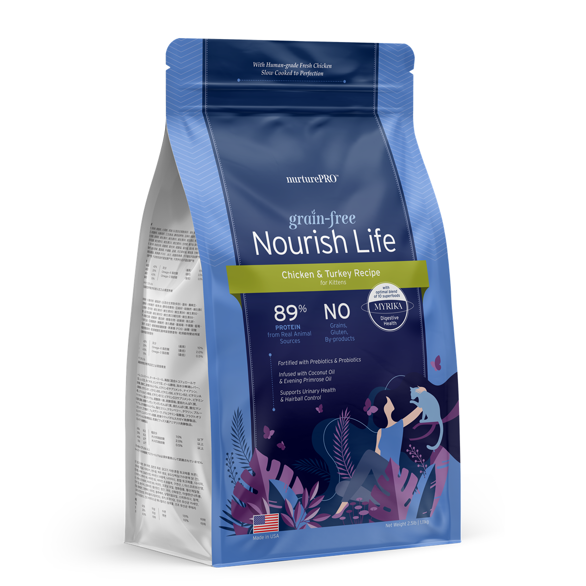 Nurture Pro Nourish Life Grain-Free Dry Cat Food – Chicken & Turkey (227g / 1.11kg / 4.99kg)
