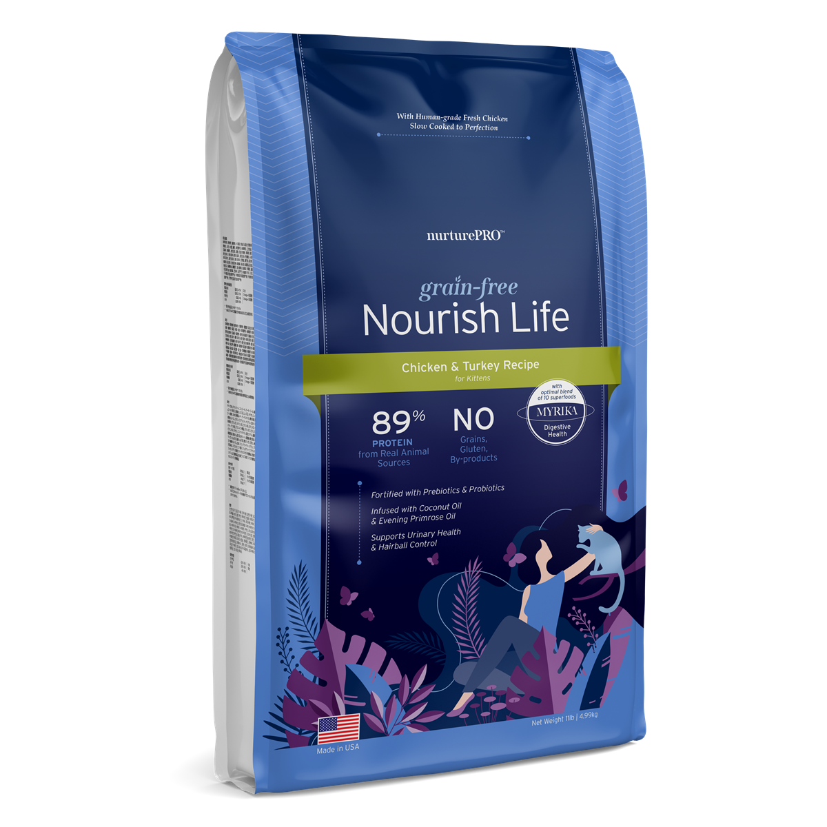Nurture Pro Nourish Life Grain-Free Dry Cat Food – Chicken & Turkey (227g / 1.11kg / 4.99kg)