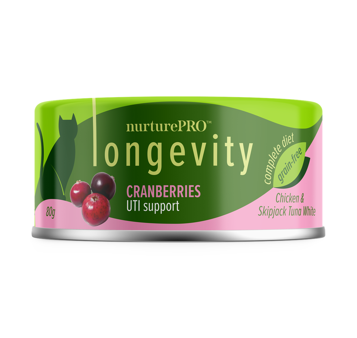 Nurture Pro Longevity Wet Cat Food – With Cranberries 80g - 24cans