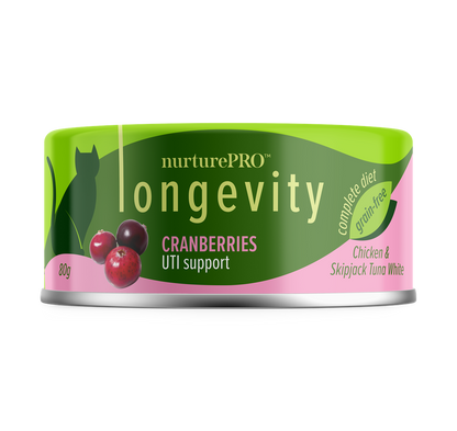 Nurture Pro Longevity Wet Cat Food – With Cranberries 80g - 24cans