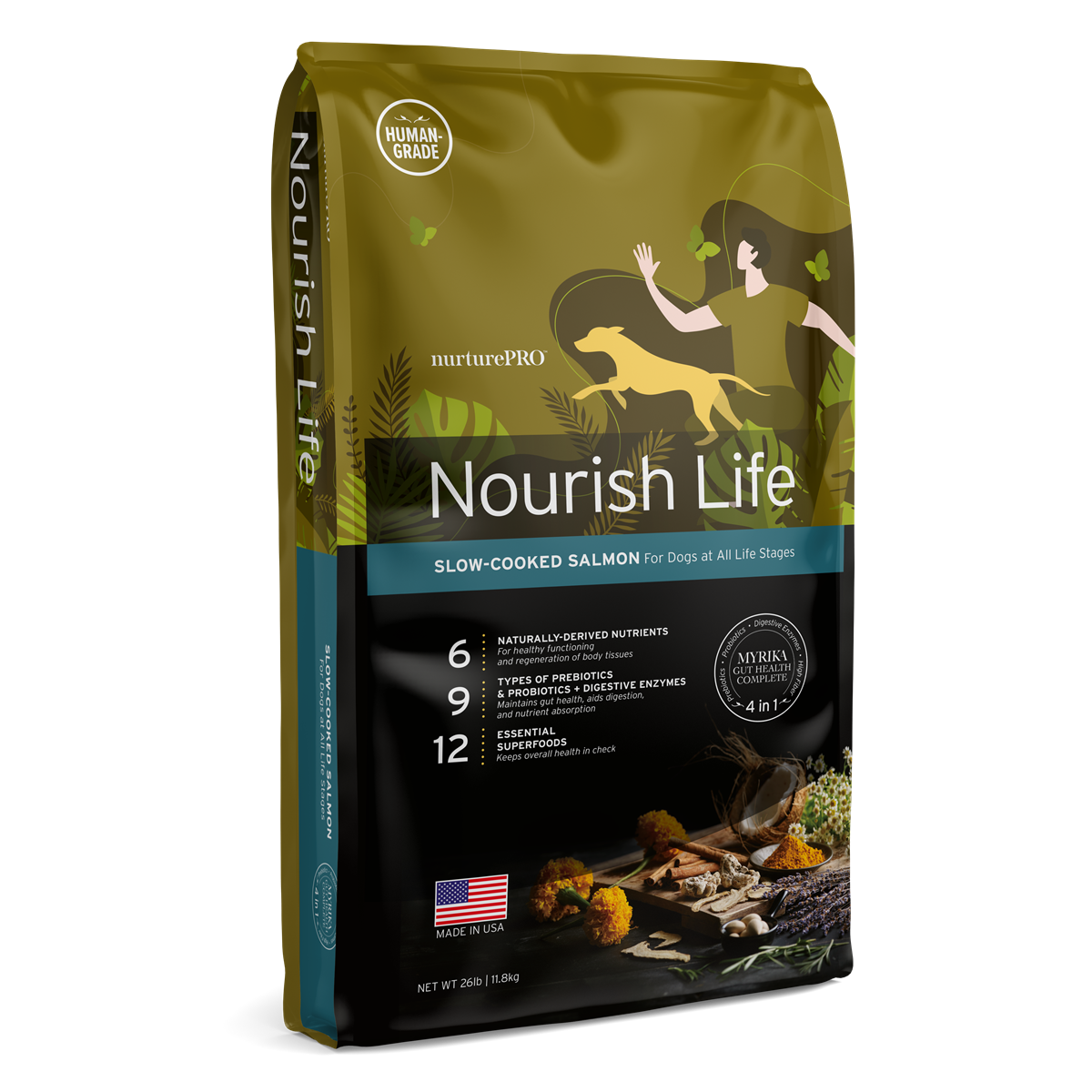 Nurture Pro Nourish Life Slow-Cooked Salmon Dry Dog Food – Adult Dogs (300g / 1.8kg / 5.7kg / 11.8kg)