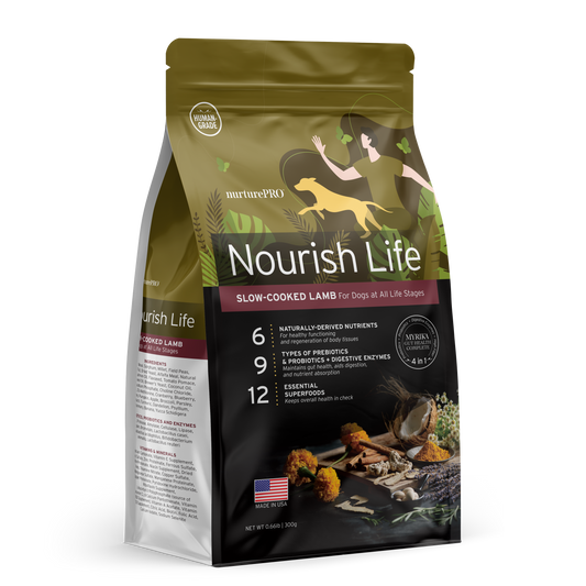 Nurture Pro Nourish Life Slow-Cooked Lamb Dry Dog Food – Adult Dogs (300g / 1.8kg / 5.7kg / 11.8kg)