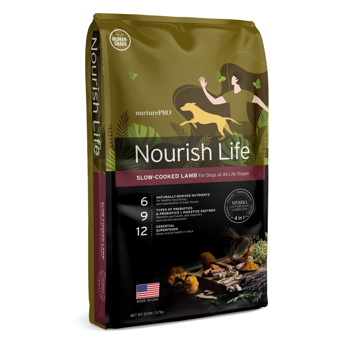 Nurture Pro Nourish Life Slow-Cooked Lamb Dry Dog Food – Adult Dogs (300g / 1.8kg / 5.7kg / 11.8kg)
