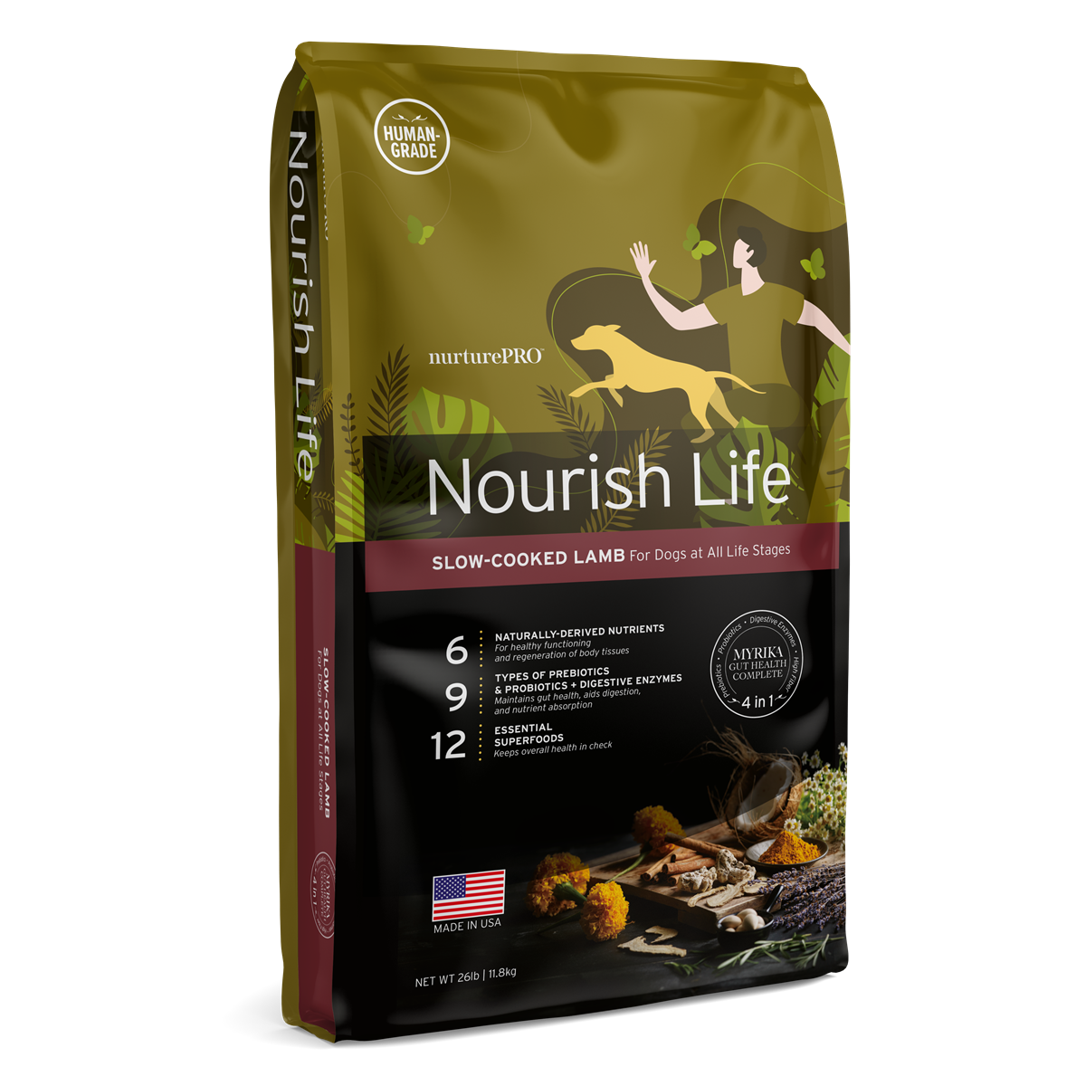 Nurture Pro Nourish Life Slow-Cooked Lamb Dry Dog Food – Adult Dogs (300g / 1.8kg / 5.7kg / 11.8kg)