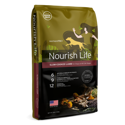 Nurture Pro Nourish Life Slow-Cooked Lamb Dry Dog Food – Adult Dogs (300g / 1.8kg / 5.7kg / 11.8kg)