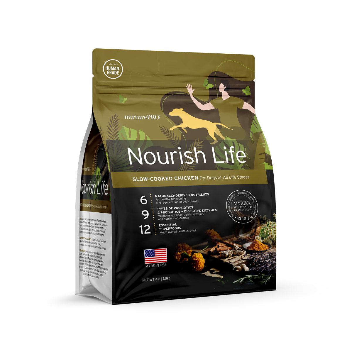 Nurture Pro Nourish Life Slow-Cooked Chicken Dry Dog Food – Puppy & Adult (300g / 1.8kg / 5.7kg / 11.8kg)