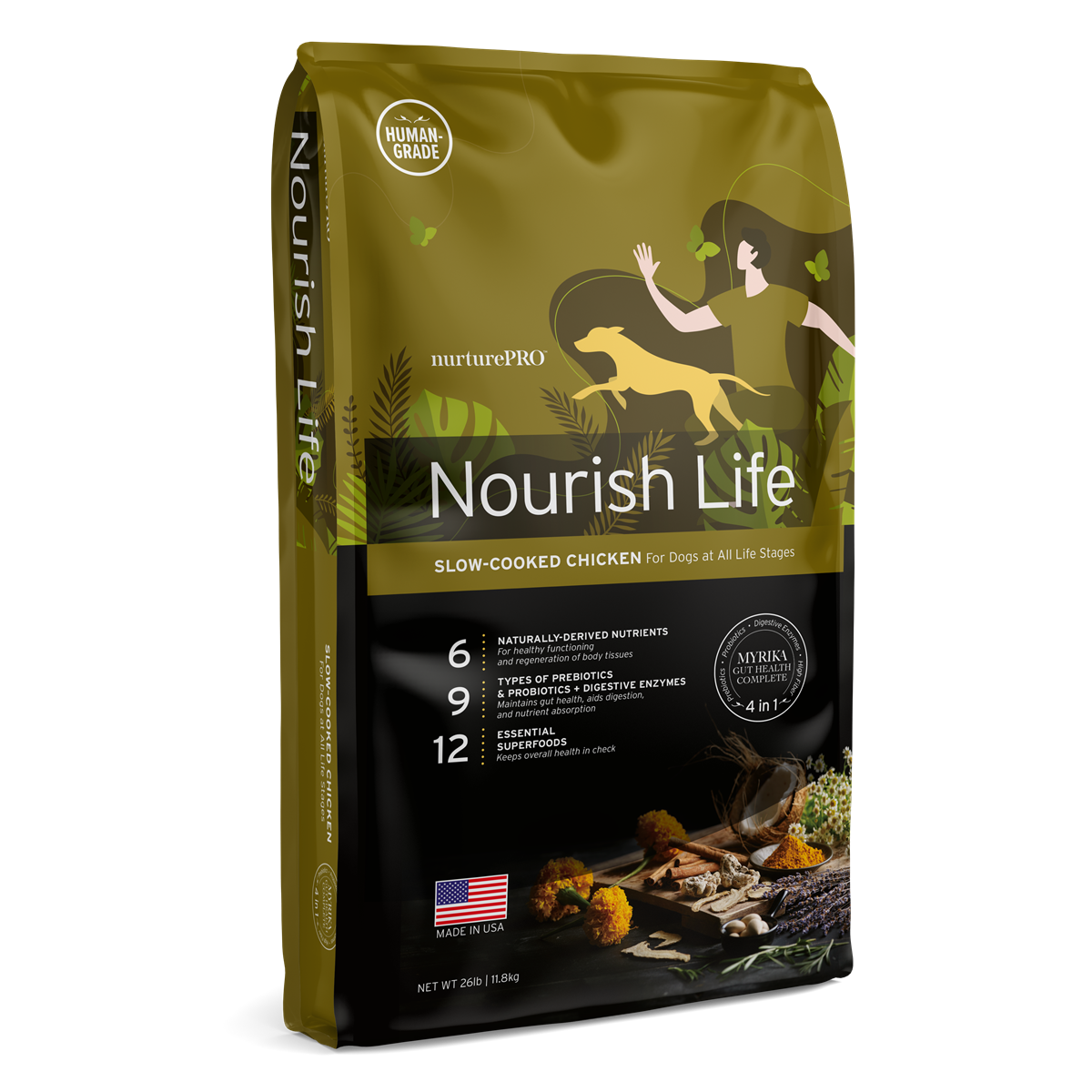 Nurture Pro Nourish Life Slow-Cooked Chicken Dry Dog Food – Puppy & Adult (300g / 1.8kg / 5.7kg / 11.8kg)