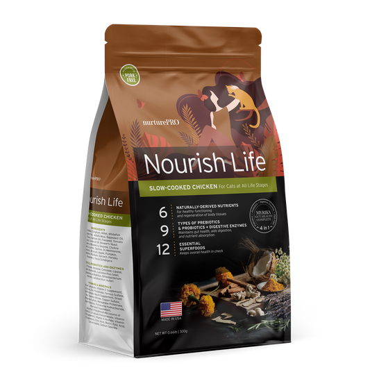 Nurture Pro Nourish Life Slow-Cooked Chicken Dry Cat Food – Indoor Kitten & Adult (300g / 1.8kg / 5.7kg)