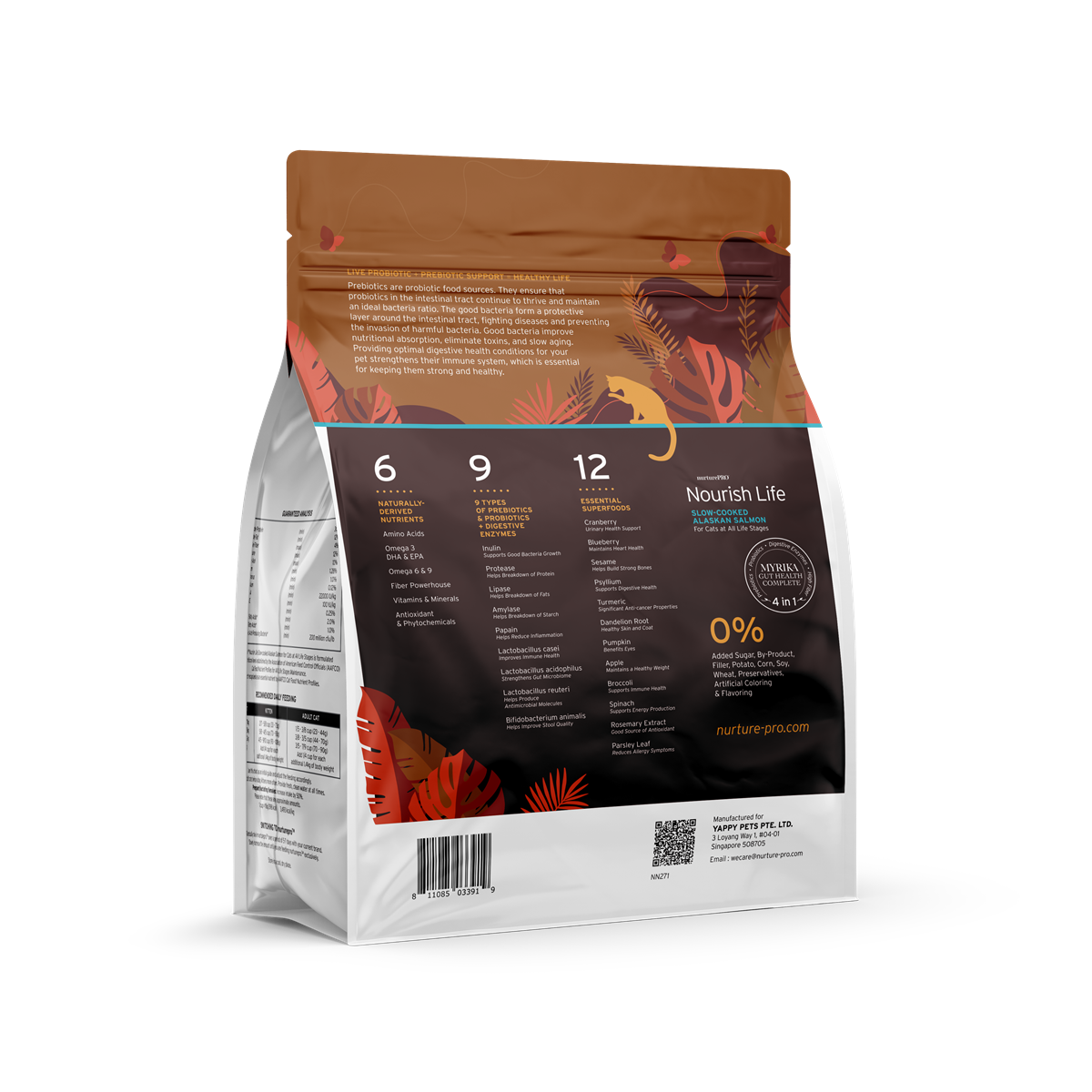 Nurture Pro Nourish Life Slow-Cooked Alaskan Salmon Dry Cat Food – Indoor Kitten & Adult (300g / 1.8kg / 5.7kg)