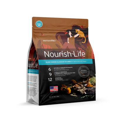 Nurture Pro Nourish Life Slow-Cooked Alaskan Salmon Dry Cat Food – Indoor Kitten & Adult (300g / 1.8kg / 5.7kg)