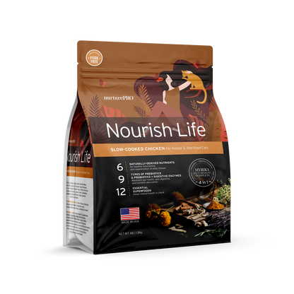Nurture Pro Nourish Life Slow-Cooked Chicken Dry Cat Food – Mature & Weight Management (300g / 1.8kg / 5.7kg)