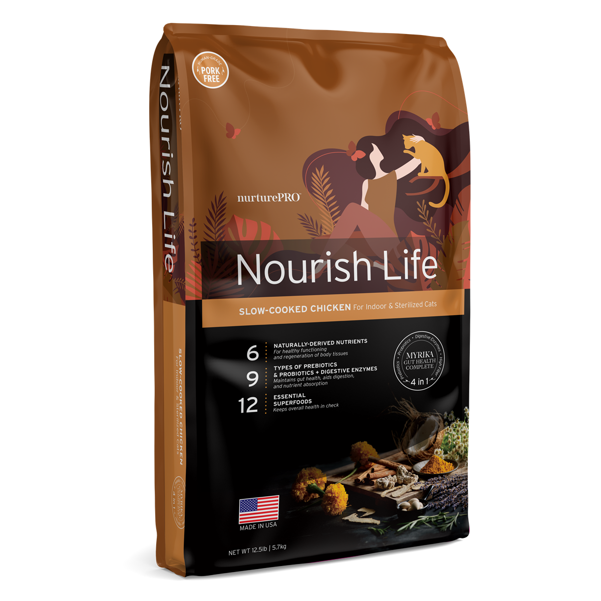 Nurture Pro Nourish Life Slow-Cooked Chicken Dry Cat Food – Mature & Weight Management (300g / 1.8kg / 5.7kg)