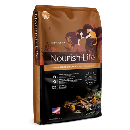 Nurture Pro Nourish Life Slow-Cooked Chicken Dry Cat Food – Mature & Weight Management (300g / 1.8kg / 5.7kg)