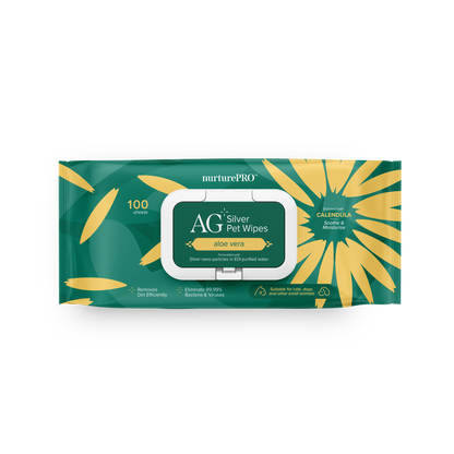 Nurture Pro AG+ Silver Pet Wipes Aloe Vera (100 Sheets) - 6pack