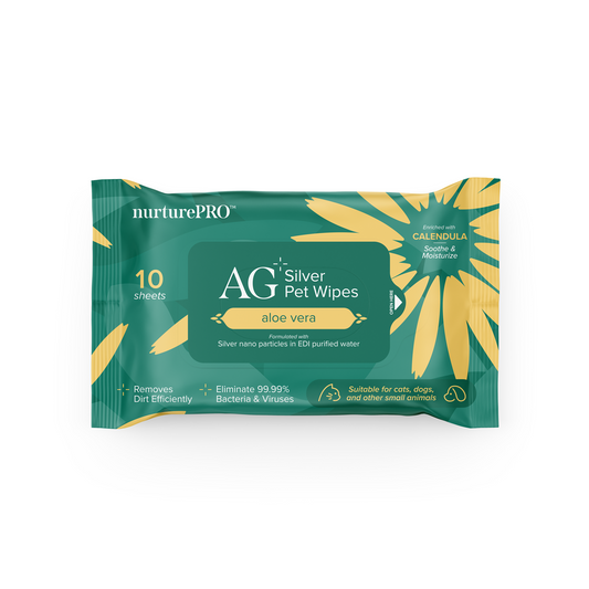 Nurture Pro AG+ Silver Pet Wipes Aloe Vera (10 Sheets) - 20pack