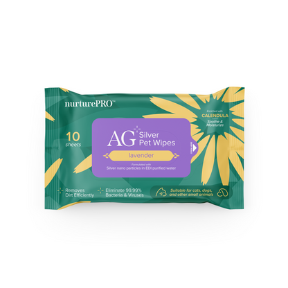 Nurture Pro AG+ Silver Pet Wipes Lavender (10 Sheets) - 20pack