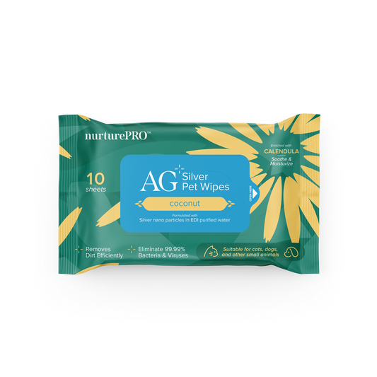 Nurture Pro AG+ Silver Pet Wipes Coconut (10 Sheets) - 20pack