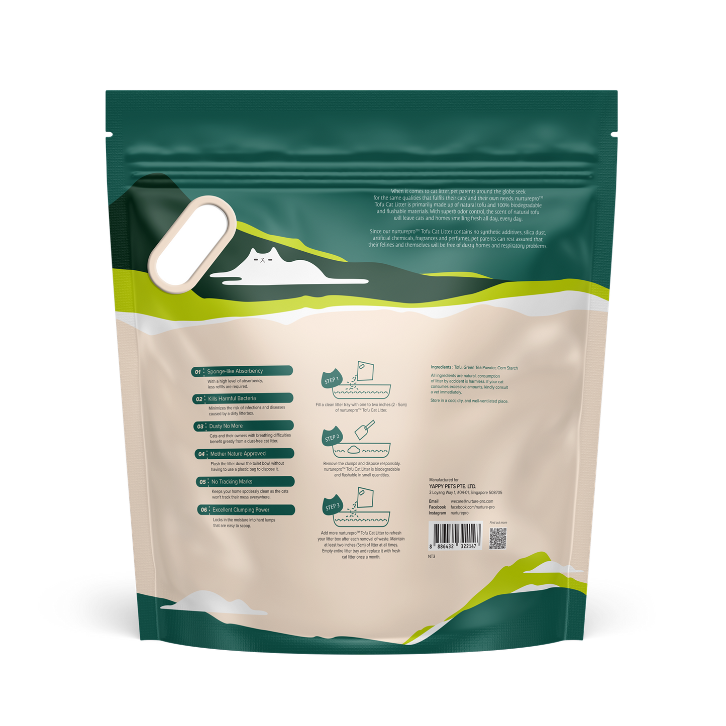 Nurture Pro Tofu Cat Litter PawSoft Green Tea
