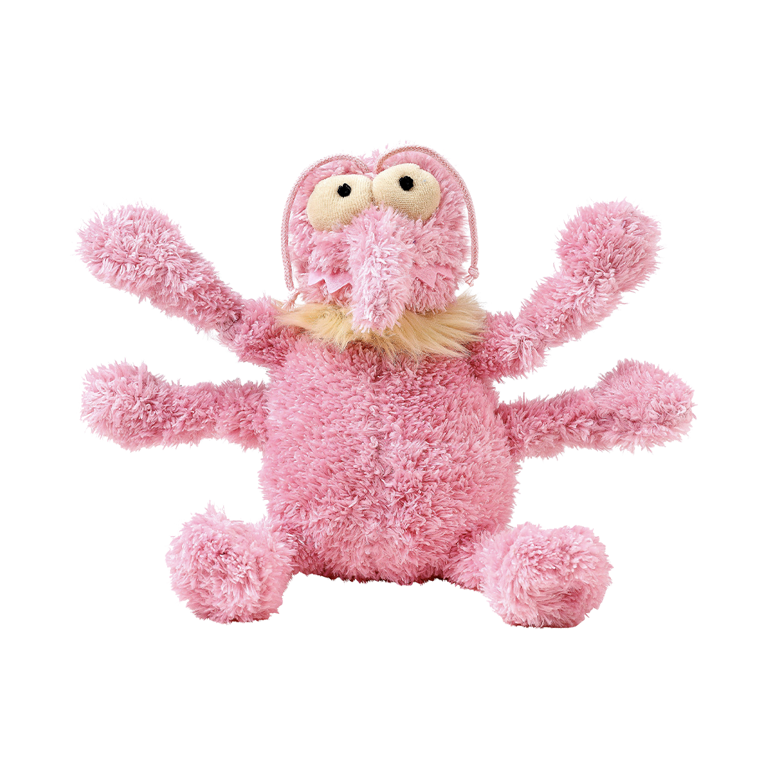 FuzzYard Scratchette Pink Flea Plush Dog Toy with Squeaker
