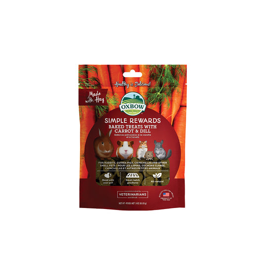 Oxbow Simple Rewards Baked Treats with Carrot & Dill for Small Pets