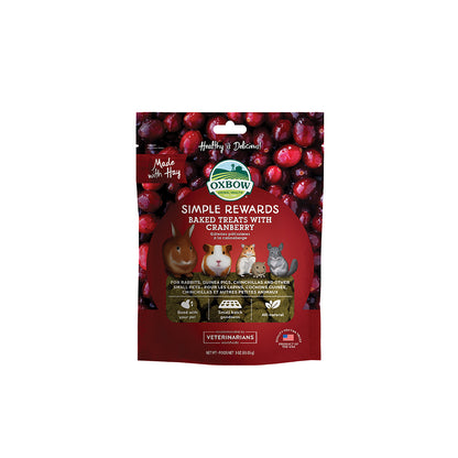 Oxbow Simple Rewards Baked Treats with Cranberry for Small Pets