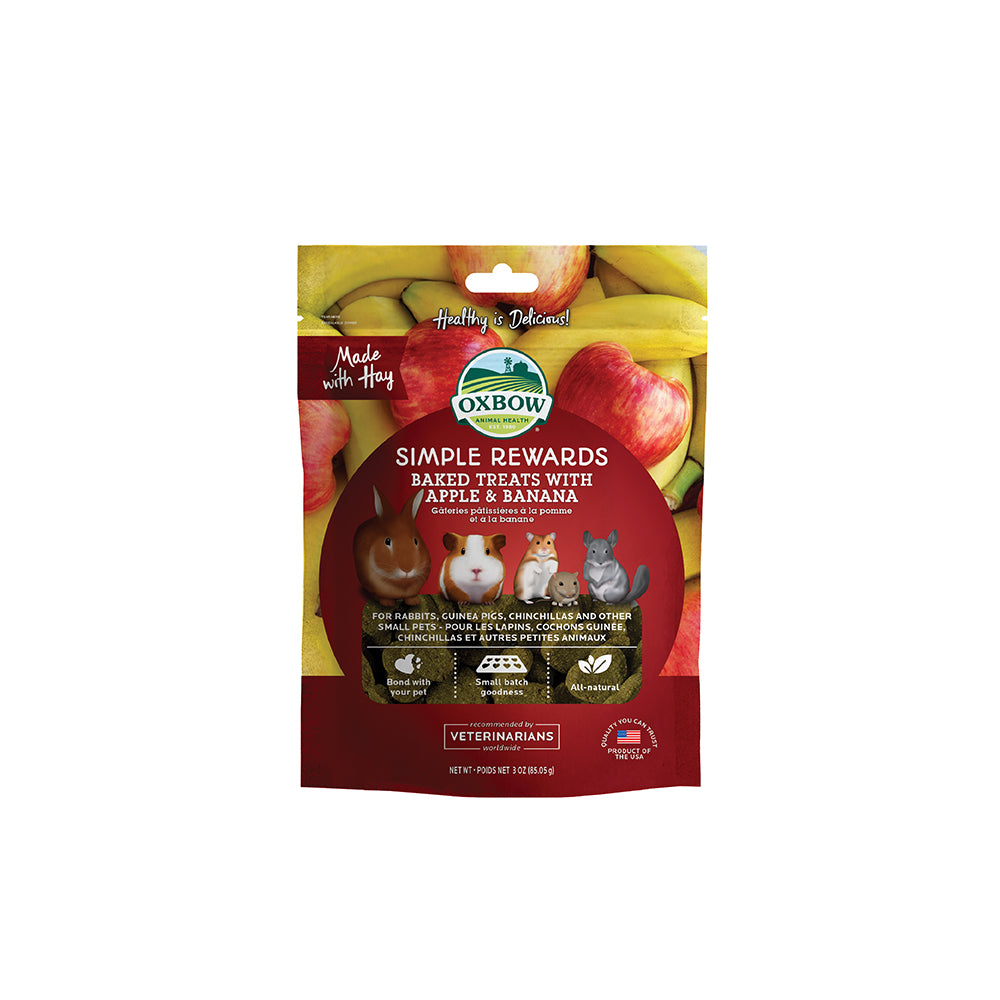 Oxbow Simple Rewards Baked Treats with Apple & Banana for Small Pets