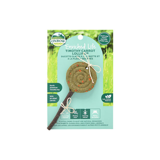 Oxbow Enriched Life Timothy Lollipop Carrot for Small Pets
