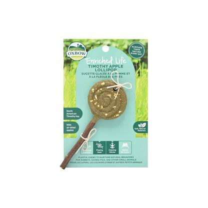 Oxbow Enriched Life Timothy Lollipop Apple for Small Pets