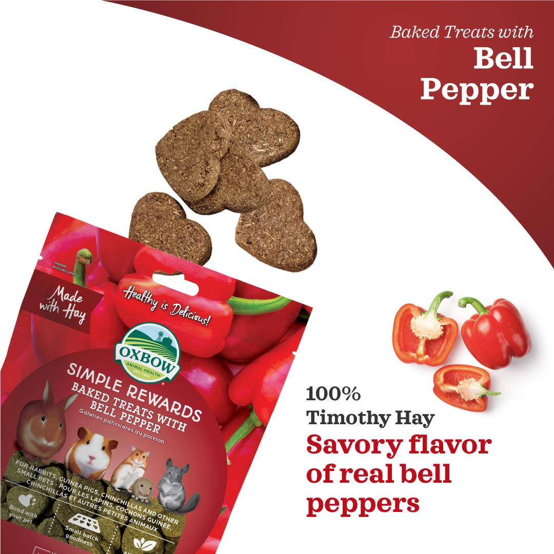 Oxbow Simple Rewards Baked Treats with Bell Pepper for Small Pets