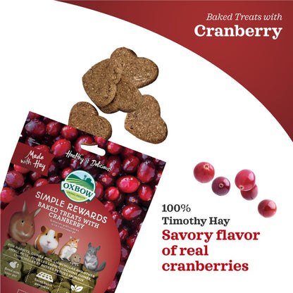 Oxbow Simple Rewards Baked Treats with Cranberry for Small Pets