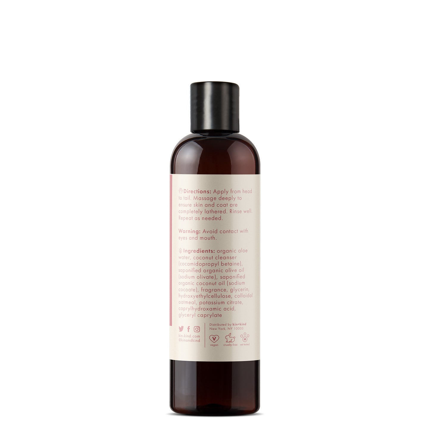 kin+kind Oatmeal Itchy Dog Shampoo Calming Rose 12oz