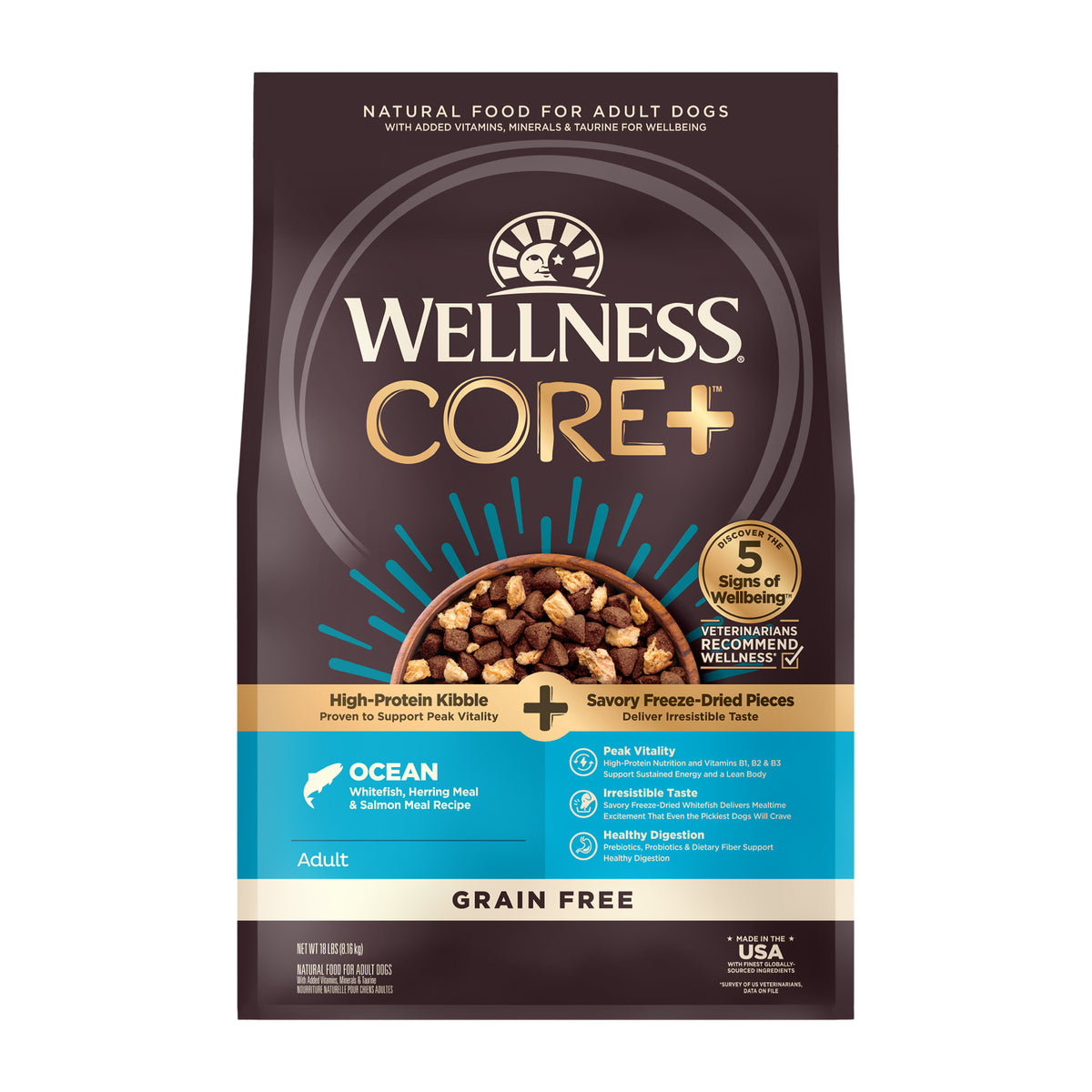 Wellness CORE+ RawRev Ocean Grain Free Adult Dry Dog Food with Freeze Dried Whitefish
