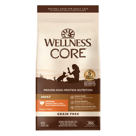 Wellness CORE Original Deboned Turkey & Chicken Grain Free Adult Dry Cat Food 5LB