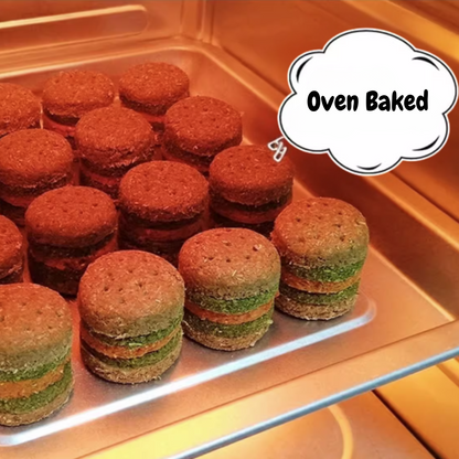 Munchies Handmade Hamburger Hay Cake – 4pcs Natural Treats for Rabbits, Guinea Pigs & Chinchillas