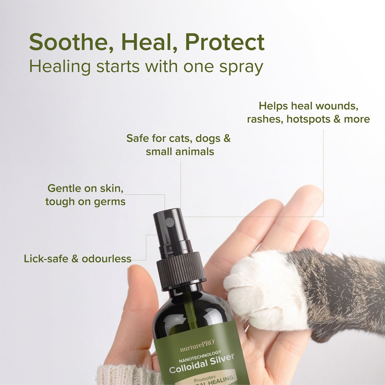 Nurture Pro Nano Colloidal Silver Antimicrobial Spray for Pets - 60ml/120ml