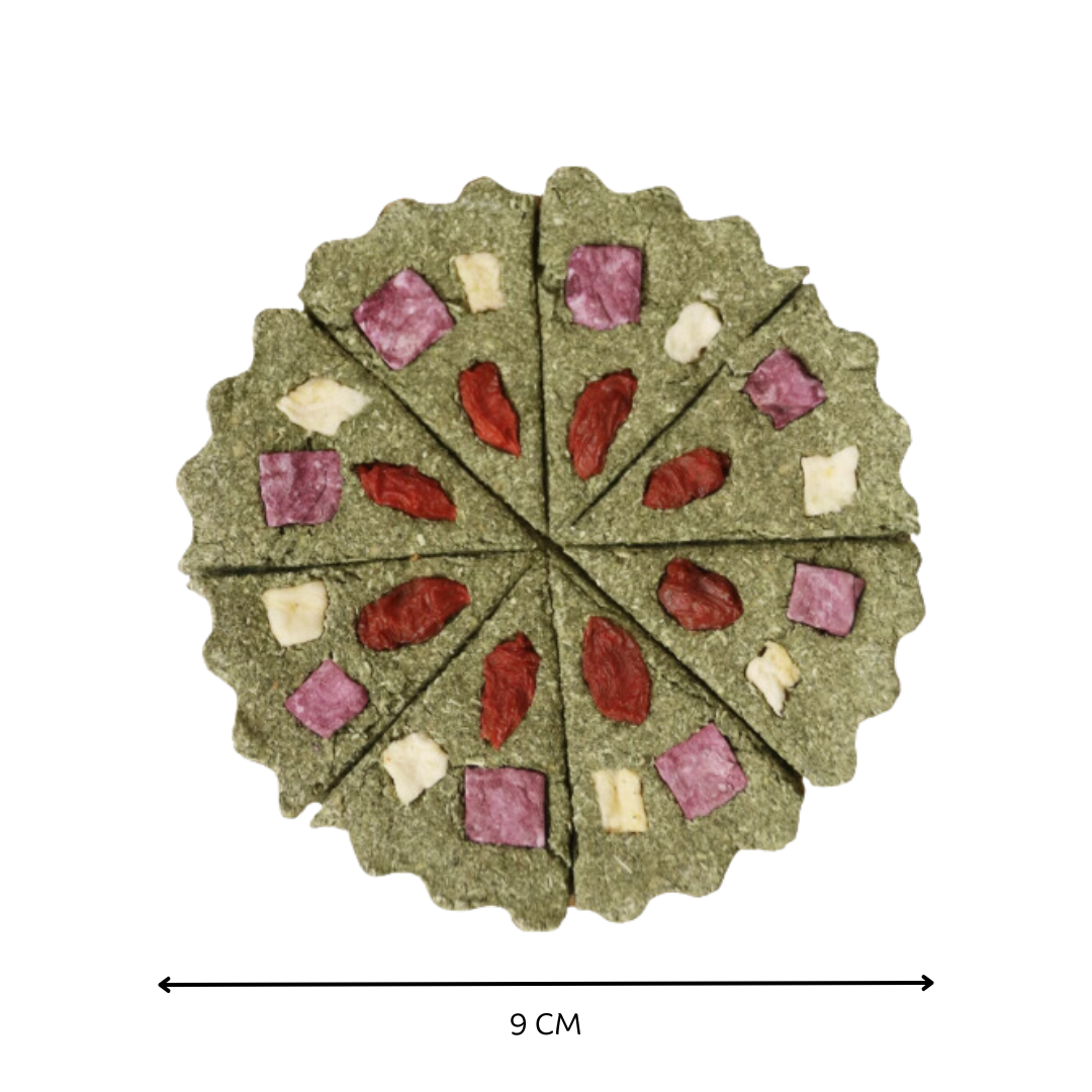 Munchies Handmade Pizza Hay Cake – Natural Treat for Rabbits, Guinea Pigs & Chinchillas