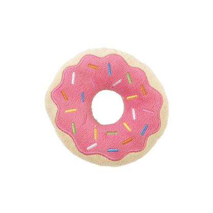 FuzzYard Donut Plush Dog Toy with Squeaker 2 Pack