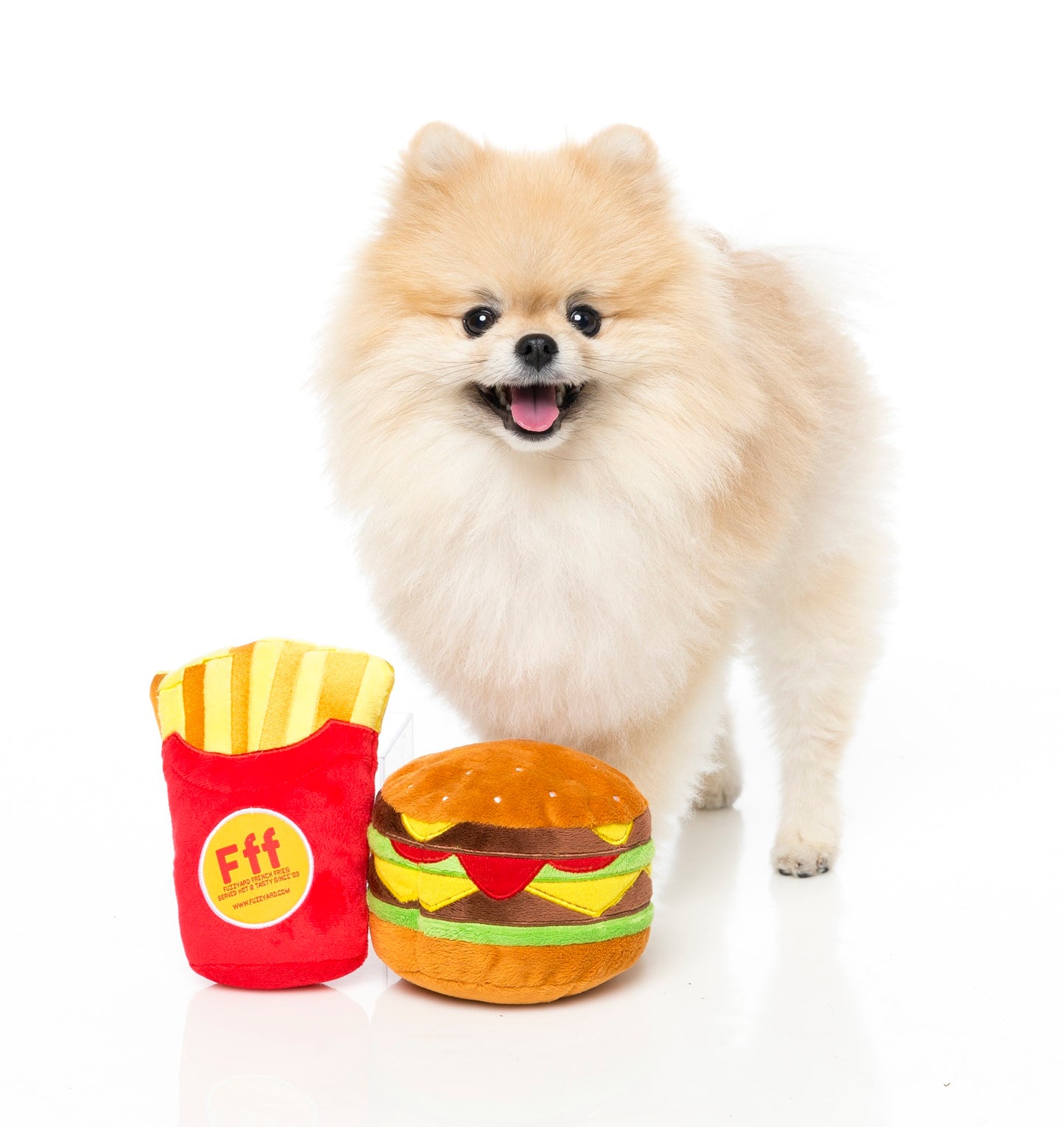FuzzYard Hamburger Plush Dog Toy with Squeaker