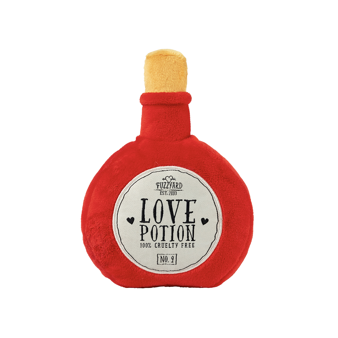 FuzzYard Love Potion & Rose Plush Dog Toy 2 Pack with Squeaker