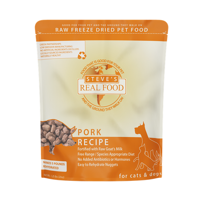 Steve's Real Food Grain Free Freeze Dried Raw Food for Cats & Dogs 20oz | 5 Recipes